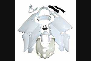 Complete and unpainted fairings in abs with back seat 