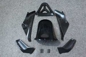 Complete and unpainted fairing in abs with front fender INJ 