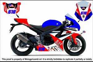 carenado completo con guardabarros Barnizado GSX107 BLRED