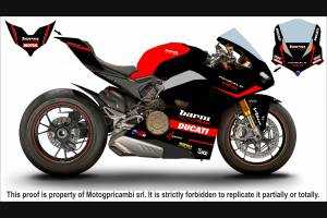 Complete and painted fairings in abs Ducati Panigale V4 for Akrapovic exhaust DUCV4BR