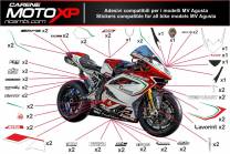 Kit Autocollants compatible avec MV Agusta F4 1000 2010 - 2020 - MXPKAD8344