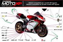 Kit Autocollants compatible avec MV Agusta F4 1000 2010 - 2020 - MXPKAD8347