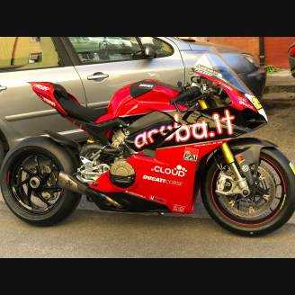 Complete and painted fairings in abs Ducati Panigale V4 for Akrapovic exhaust DUCV4 SB19