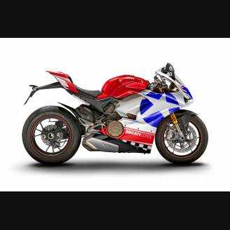 Complete and painted fairings in abs Ducati Panigale V4 for Akrapovic exhaust DUCV4 DFT