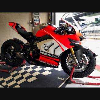 Carene stradali in abs verniciate compatibili con Ducati Panigale V4R per scarico Akrapovic - MXPCAV12079