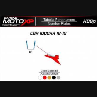Plaque numero Honda Cbr 1000 RR 2012 - 2016 MXPKAV12252