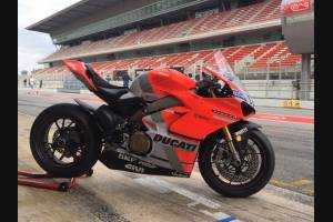 Lackierte Rennverkleidung Ducati Panigale V4 V4S + Tankabdeckung, Schrauben, Schnellverschlüsse fluo - MXPCRV11781