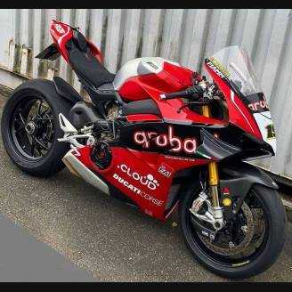 Carene stradali in abs verniciate compatibili con Ducati Panigale V4R per scarico Akrapovic - MXPCAV12698