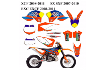 Kit adesivi compatibile con per KTM EXC EXC-F 200 250 450 2008 - 2011 - MXPKAD13425
