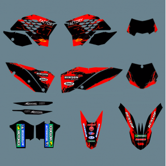 Kit Autocollants compatible avec per KTM EXC EXC-F 200 250 450 2008 - 2011 - MXPKAD13425