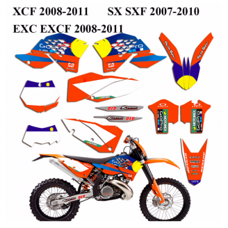 Aufkleber Satz kompatibel mit per KTM SX 125 200 250 300 350 450 2007 2010 - MXPKAD13485
