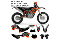 Kit adesivi compatibile con per KTM SX 125 200 250 300 350 450 2007 2010 - MXPKAD13491