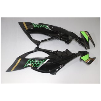 Lackierte Straße Verkleidung auf ABS kompatibel mit Kawasaki ZX6R 636 2013 - 2018 - MXPCAV14277