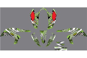 Kit Autocollants compatible avec per KAWASAKI KFX 450 2008 - 2015 - MXPKAD14543