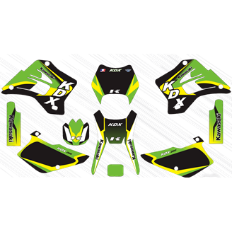 Kit de pegatinas compatible con per KAWASAKI KDX 200 220 1995 - 2008 - MXPKAD14897