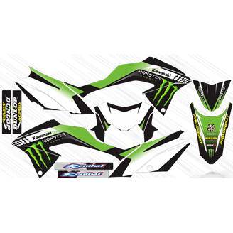 Aufkleber Satz kompatibel mit per KAWASAKI KLX 150 BF 2017 - 2022 - MXPKAD14896