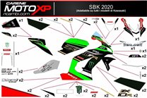 Kit Autocollants compatible avec Kawasaki ZX 400 2018 - 2022 - MXPKAD9655