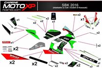 Kit adesivi compatibile con Kawasaki ZX 400 2018 - 2022 - MXPKAD9650