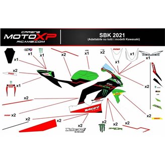 Kit de pegatinas compatible con Kawasaki Zx6R 2003 - 2004 - MXPKAD7307