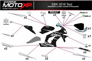 Aufkleber Satz kompatibel mit Kawasaki Zx6R 2003 - 2004 - MXPKAD6415