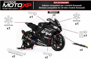 Kit de pegatinas compatible con Kawasaki Zx6R 2003 - 2004 - MXPKAD6032