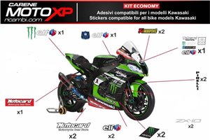 Kit adesivi compatibile con Kawasaki Zx6R 2003 - 2004 - MXPKAD5484