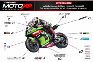 Kit de pegatinas compatible con Kawasaki Zx6R 2003 - 2004 - MXPKAD3337