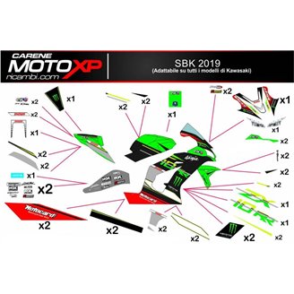 Sticker set compatible with Kawasaki Zx6R 2005 - 2006 - MXPKAD9686