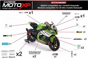 Sticker set compatible with Kawasaki Zx6R 2005 - 2006 - MXPKAD9672