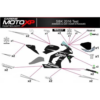 Kit adesivi compatibile con Kawasaki Zx6R 2007 - 2008 - MXPKAD9716