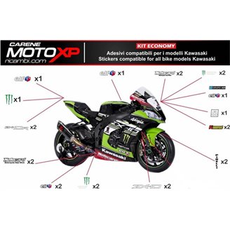 Kit adesivi compatibile con Kawasaki Zx6R 2007 - 2008 - MXPKAD9705