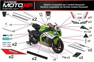 Aufkleber Satz kompatibel mit Kawasaki Zx6R 2007 - 2008 - MXPKAD9704