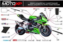 Kit Autocollants compatible avec Kawasaki Zx6R 2007 - 2008 - MXPKAD9696