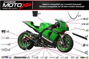Kit adesivi compatibile con Kawasaki Zx6R 2009 - 2012 - MXPKAD9722