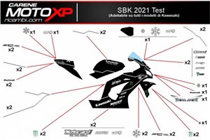 Kit de pegatinas compatible con Kawasaki Zx6R 636 2013 - 2018 - MXPKAD13197