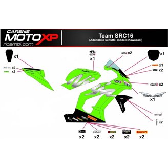 Kit Autocollants compatible avec Kawasaki Zx6R 636 2013 - 2018 - MXPKAD9783