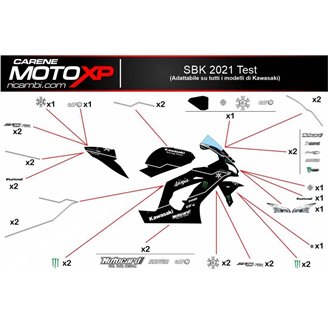 Sticker set compatible with Kawasaki Zx10R 2006 - 2007 - MXPKAD9852