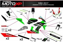 Kit Autocollants compatible avec Kawasaki Zx10R 2006 - 2007 - MXPKAD9847