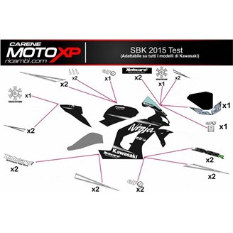 Kit adesivi compatibile con Kawasaki Zx10R 2006 - 2007 - MXPKAD9842