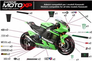 Kit de pegatinas compatible con Kawasaki Zx10R 2006 - 2007 - MXPKAD9822