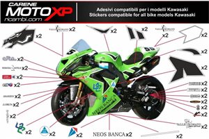 Sticker set compatible with Kawasaki Zx10R 2008 - 2010 - MXPKAD9856