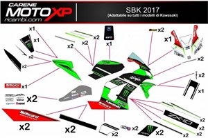 Kit de pegatinas compatible con Kawasaki Zx10R 2011 - 2015 - MXPKAD9917