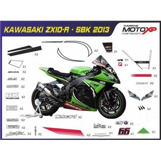 Kit Autocollants compatible avec Kawasaki Zx10R 2011 - 2015 - MXPKAD9899
