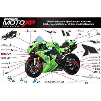 Kit de pegatinas compatible con Kawasaki Zx10R 2011 - 2015 - MXPKAD9891