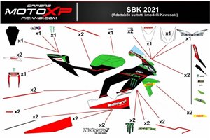 Sticker set compatible with Kawasaki Zx10R 2016 - 2020 - MXPKAD13900