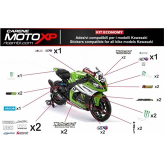 Kit Autocollants compatible avec Kawasaki Zx10R 2016 - 2020 - MXPKAD9942