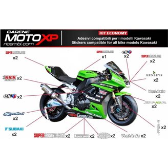 Kit Autocollants compatible avec Kawasaki Zx10R 2021 - 2022 - MXPKAD14782