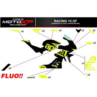 Kit de pegatinas compatible con Aprilia RSV4 2009 - 2014 - MXPKAD14314