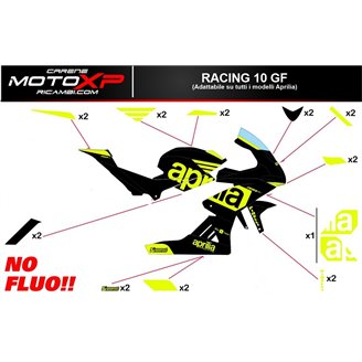 Kit de pegatinas compatible con Aprilia RSV4 2009 - 2014 - MXPKAD14313