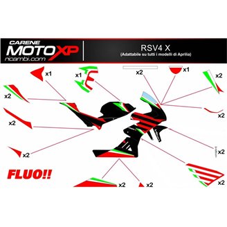 Kit Autocollants compatible avec Aprilia RSV4 2009 - 2014 - MXPKAD11900